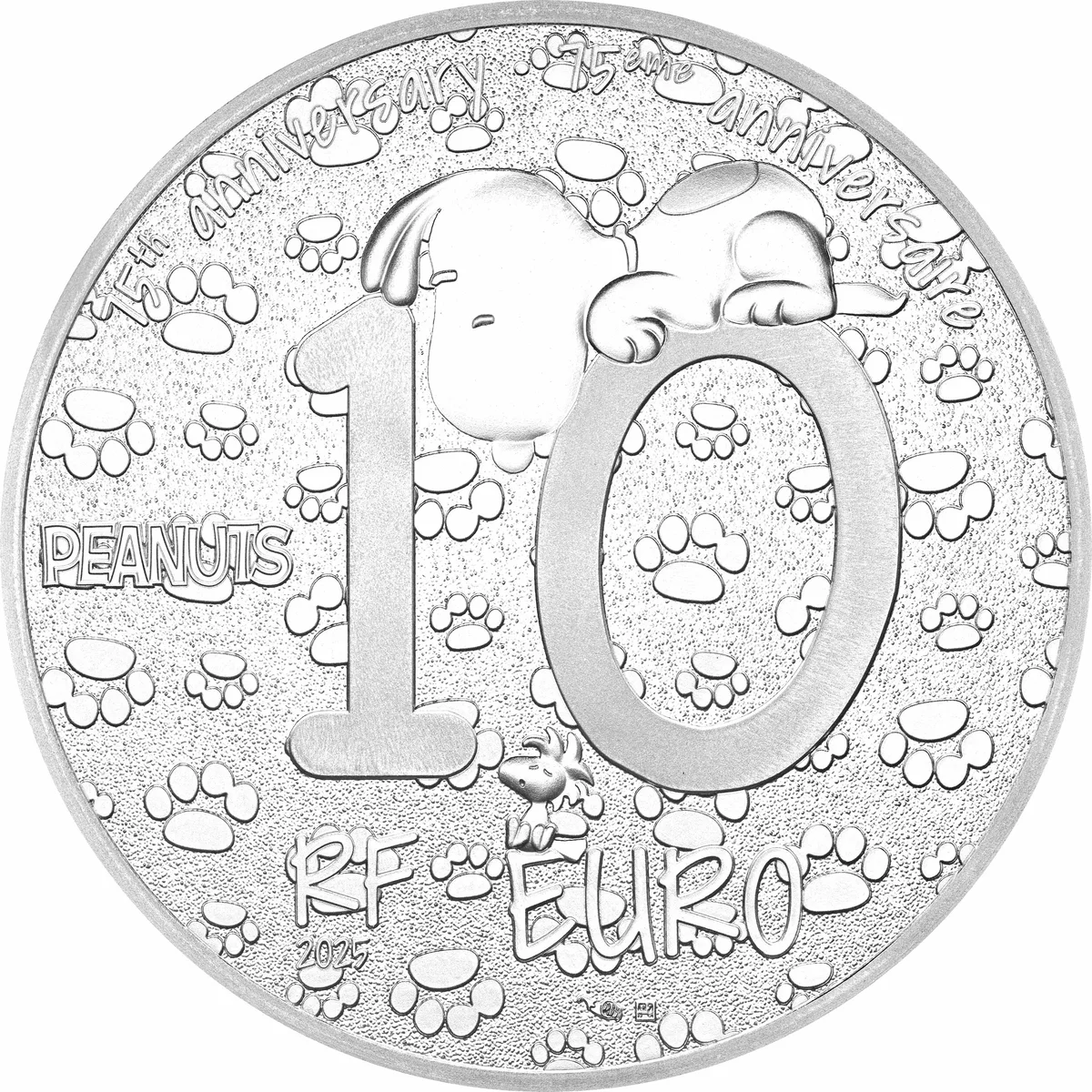 10 € Peanuts - 75 Years of Snoopy 2025 proof, foto 5