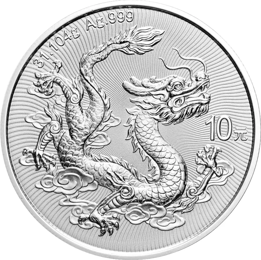 10 Yuan Chinese dragon Premium gilded edition 2025, foto 2