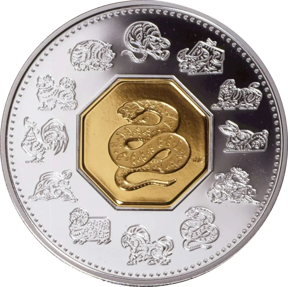 15 $ Lunar Calendar - Year of the Snake 2001