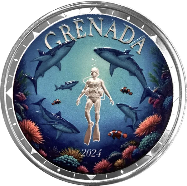2 $ Shark Scuba Diver 2024 proof