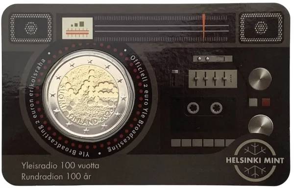 2 € 100 anni YLE Radio finlandese 2026 sweden in coincard