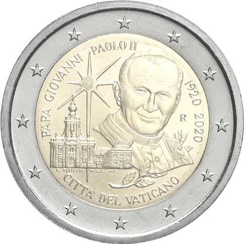 2 € 100° anniversario nascita di Giovanni Paolo II 2020