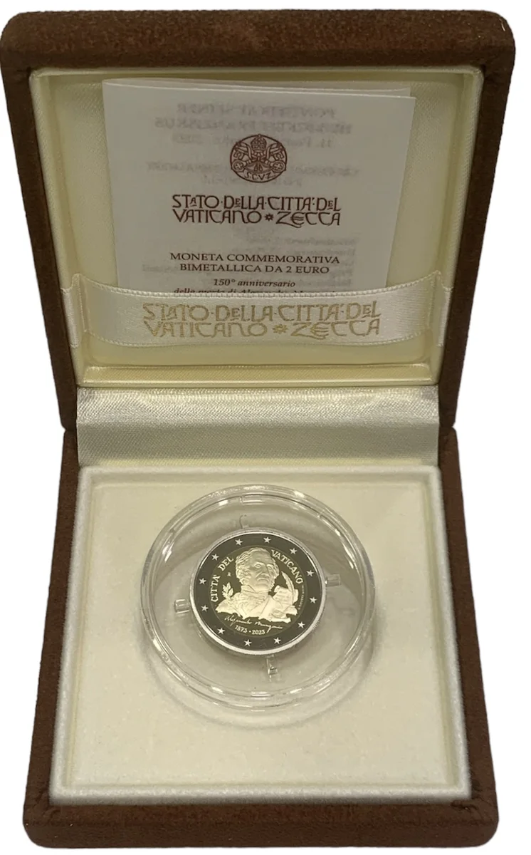 2 € 150° anniversario Alessandro Manzoni 2023 proof, foto 2