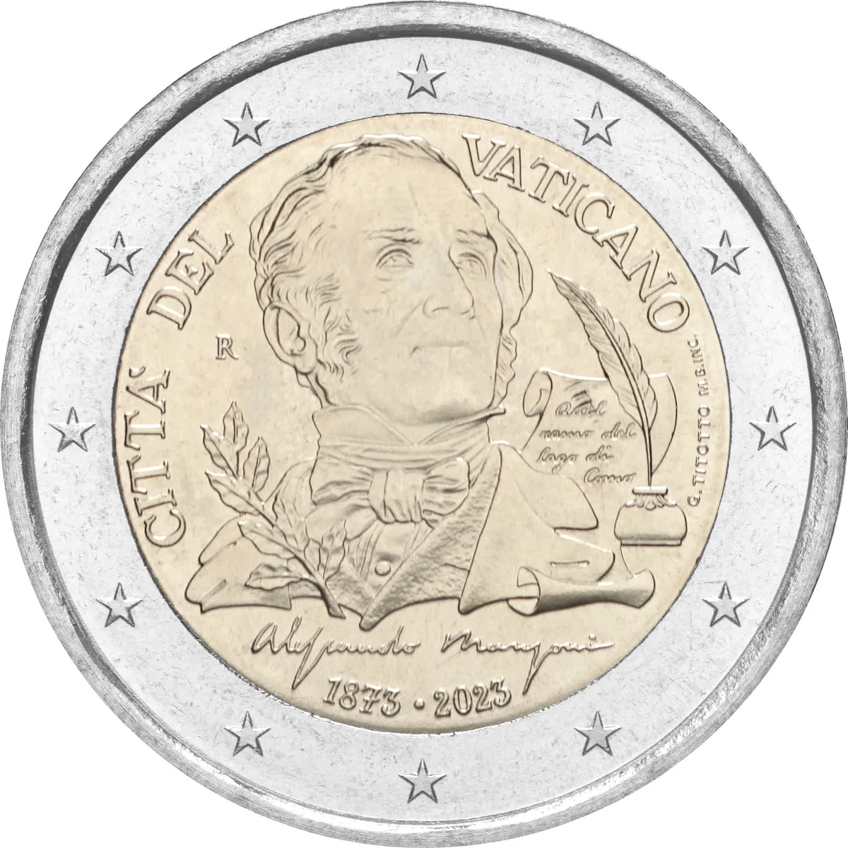 2 € 150° anniversario Alessandro Manzoni 2023