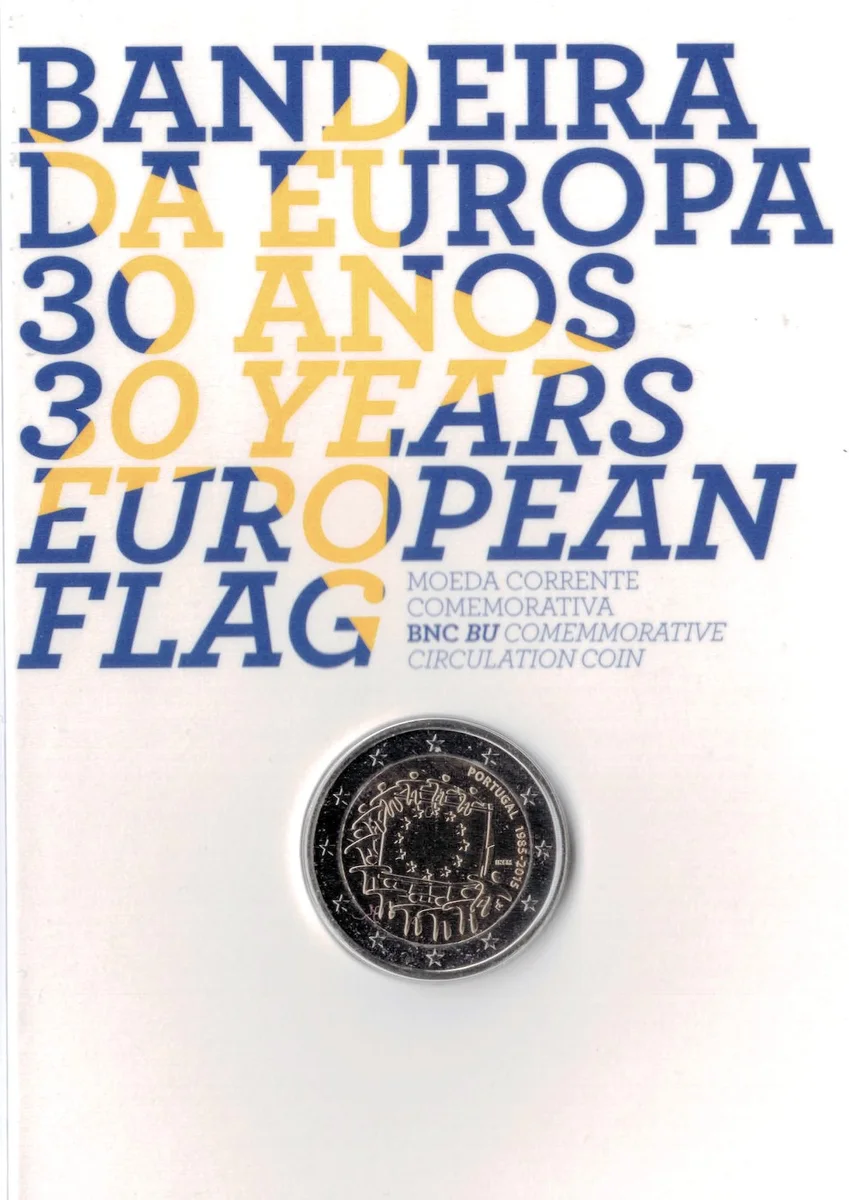 2 € 30° anniversario bandiera europea 2015 in coincard