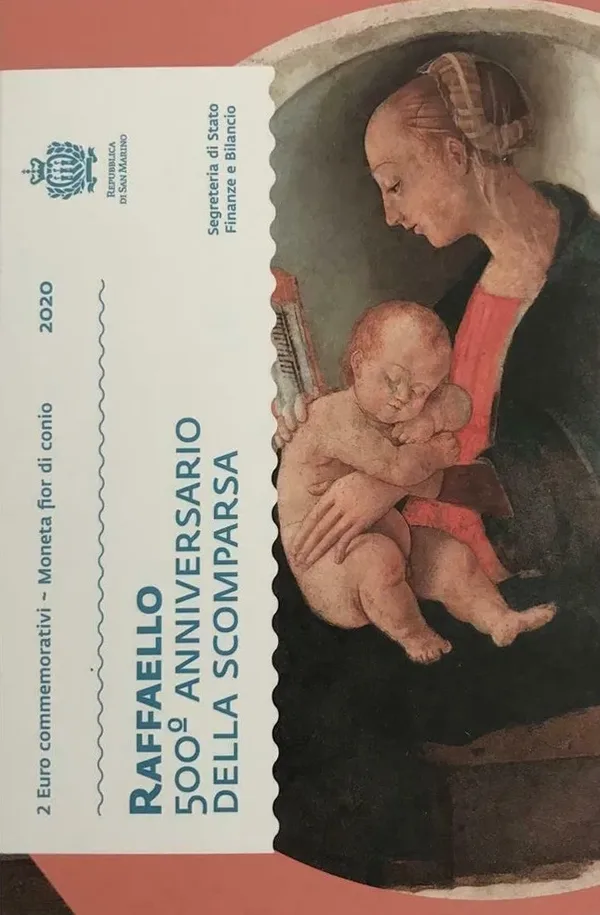 2 € 500° anniversario della morte di Raffaello 2020