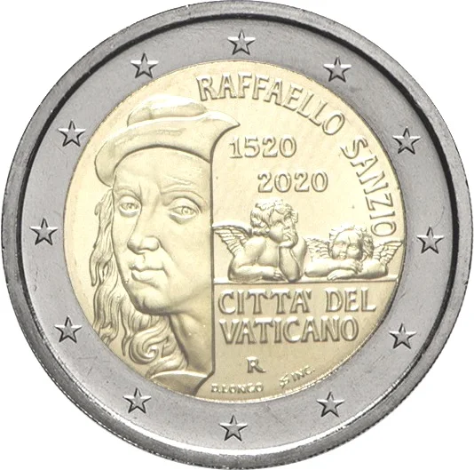 2 € 500° anniversario della morte di Raffaello Sanzio 2020