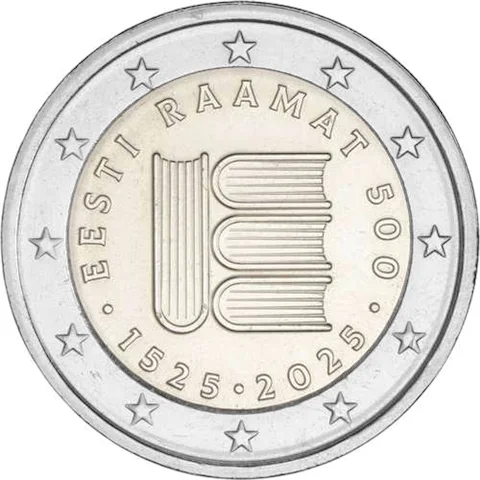 2 € 500° anniversario Testo stampato 2025