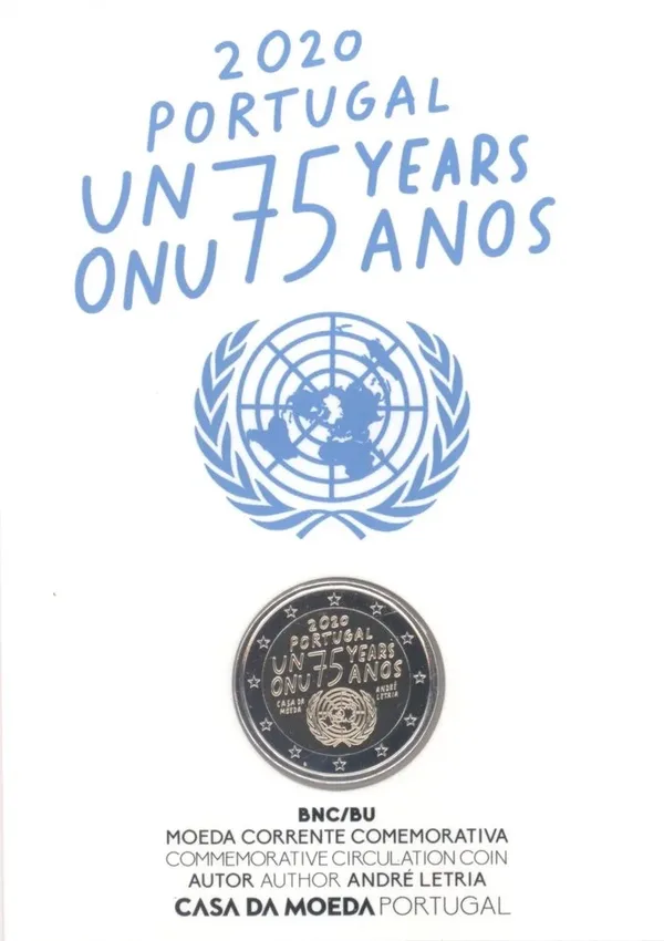 2 € 75° anniversario Onu 2020 in blister