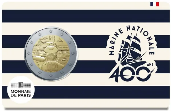 2 € 400 ans Marine Nationale 2026 in coincard