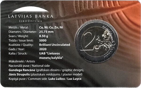 2 € Ceramica della Letgallia 2020 in coincard, foto 3