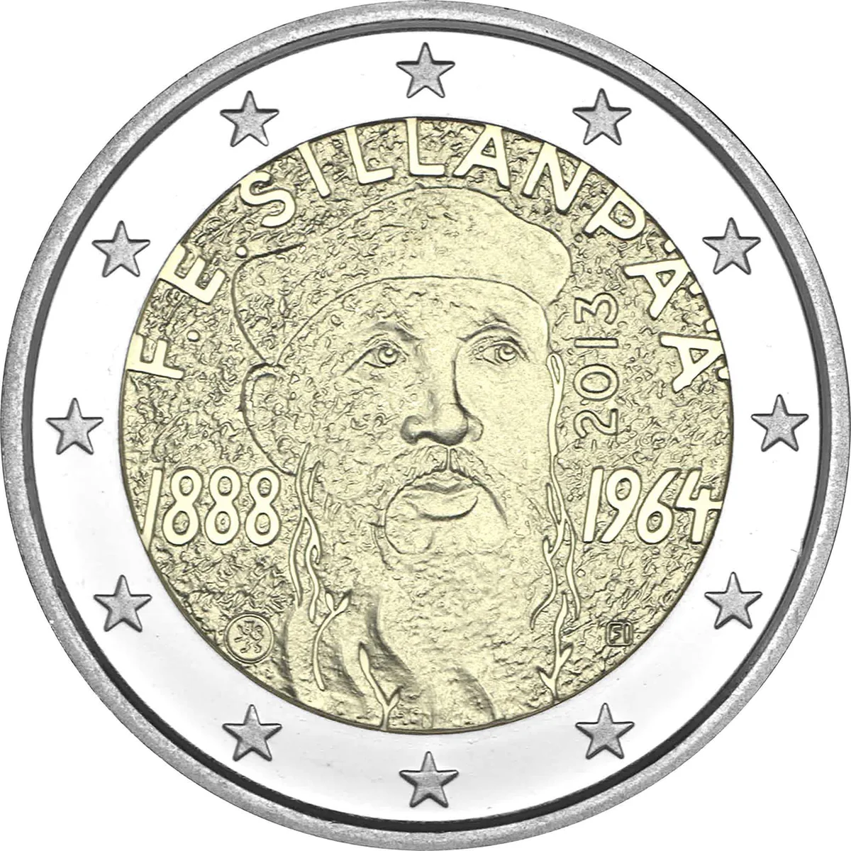 2 € Frans Eemil Sillanpää 2013 proof