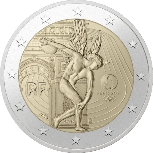 2 € Olimpiadi Parigi 2022 Card azzurra, foto 3