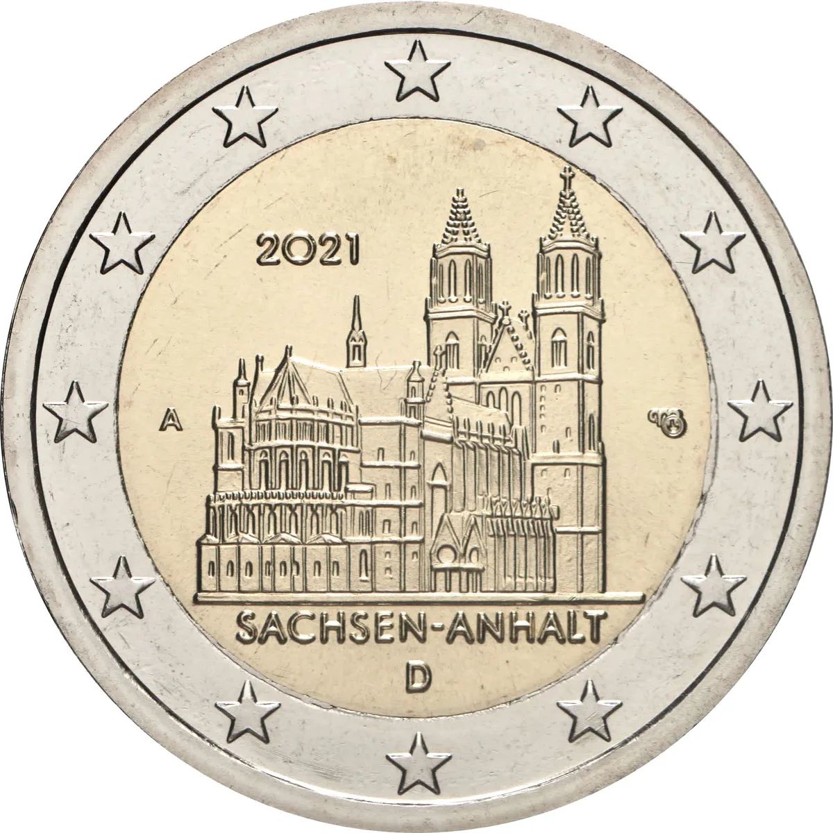 2 € Sassonia-Anhalt - Cattedrale di Magdeburgo 2021 A
