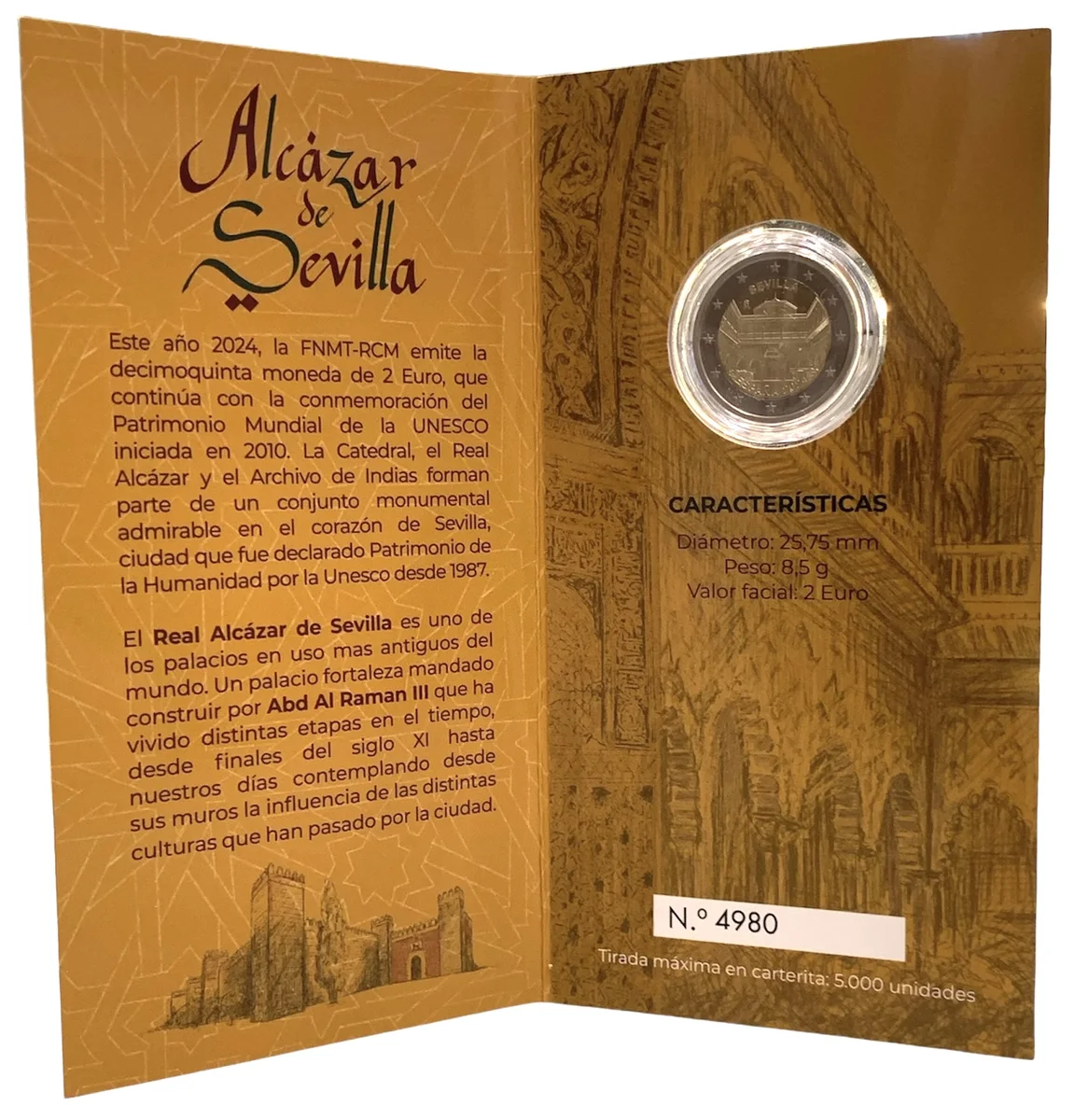 2 € Unesco - città di Siviglia 2024 proof, foto 2