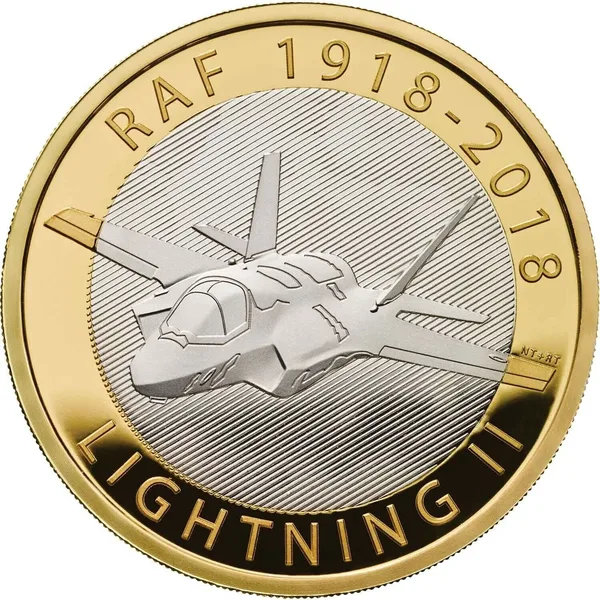 2 £ 100th Anniversary of RAF - Lightning II 2018 proof