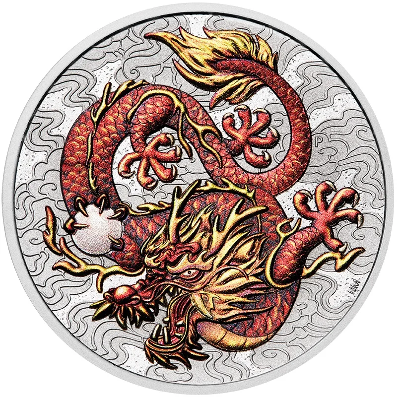 1 $ Miti e leggende - Drago 2021 colore in coincard, foto 3
