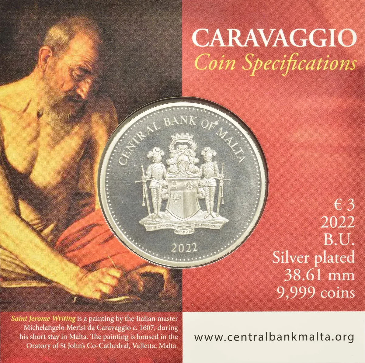 3 € Caravaggio 2022 in coincard, foto 2