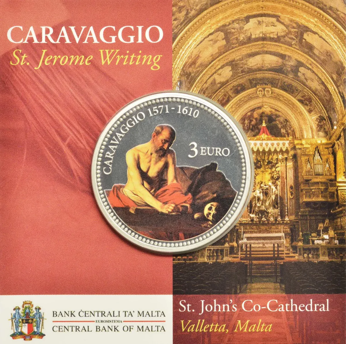 3 € Caravaggio 2022 in coincard smaltata, foto 3