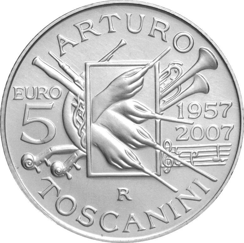 5 € 50° Anniversario scomparsa Arturo Toscanini 2007