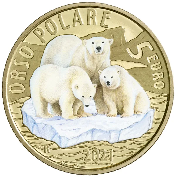 5 € Mondo sostenibile - Animali in via di estinzione: orso Polare 2021