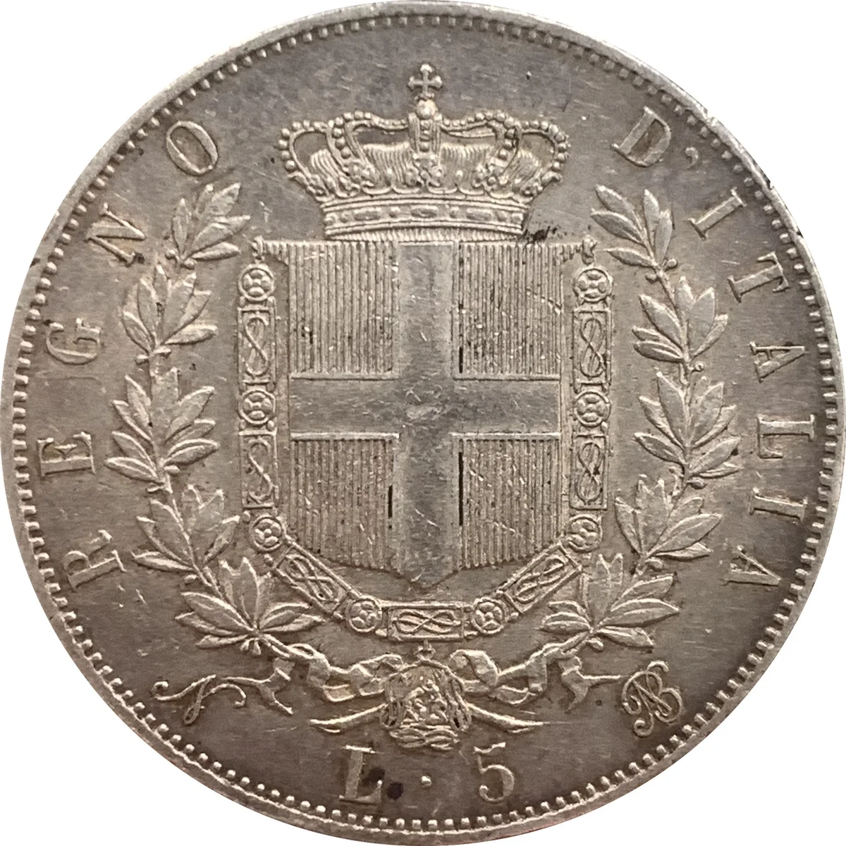 5 Lire 1865 Napoli, foto 2