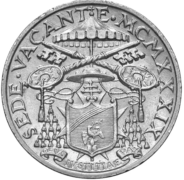 5 Lire Sede vacante 1939
