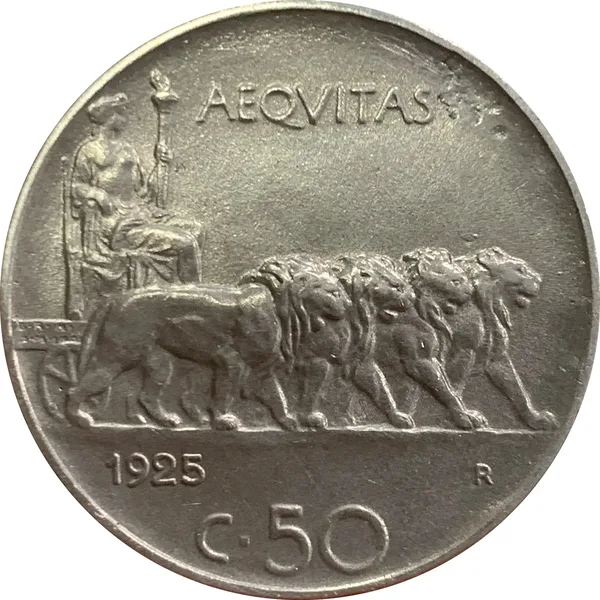 50 Centesimi 1925 liscio