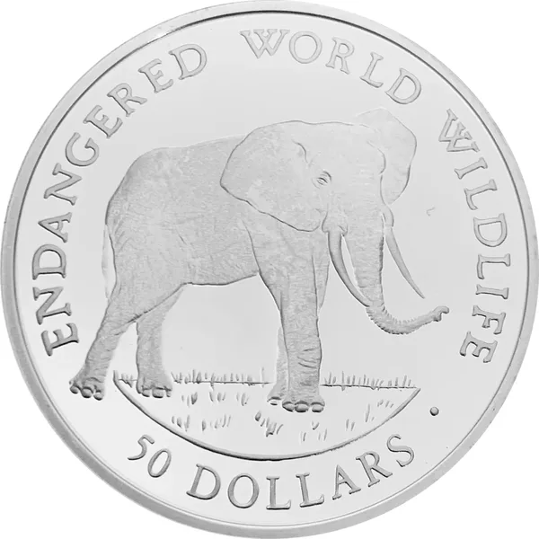 50 $ Endangered World Wildlife - Elephant 1990