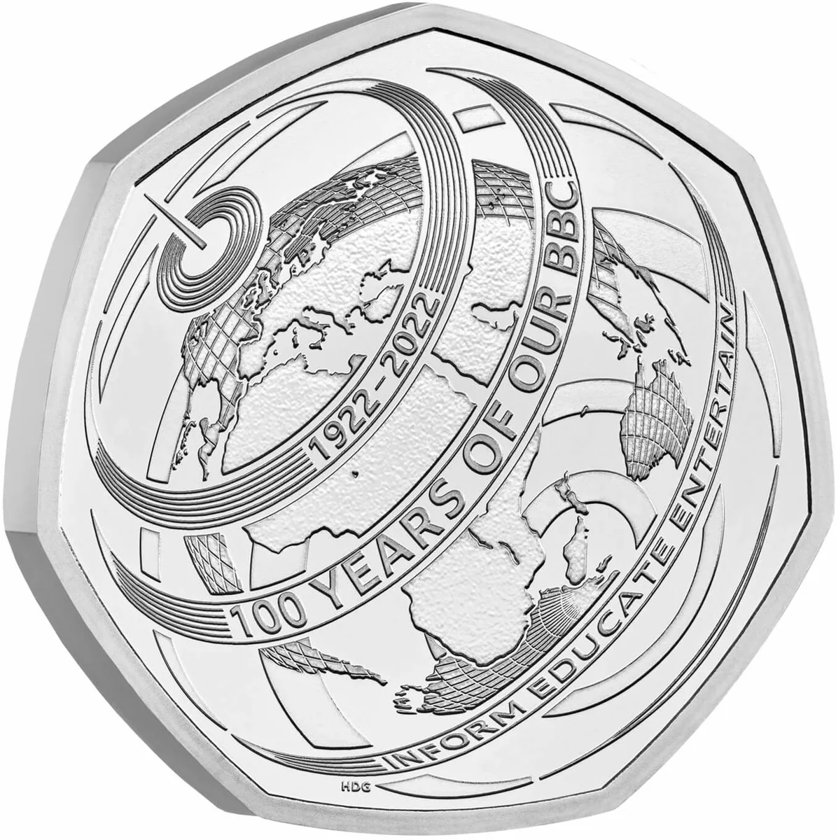 50 Pence 100 Years of BBC 2022