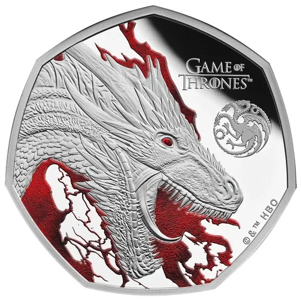 50 Pence Game of Thrones - Fire 2026 proof