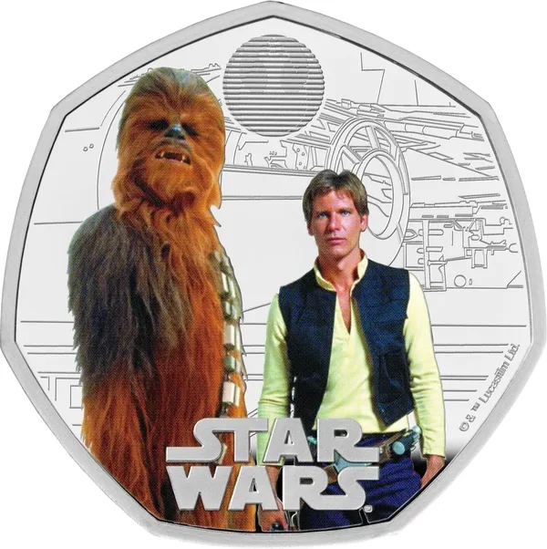 50 Pence Star Wars - Han Solo & Chewbacca 2024 proof