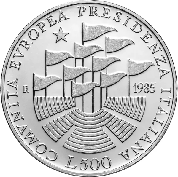 500 Lire Presidenza Italiana delle Comunità Europee 1985 proof