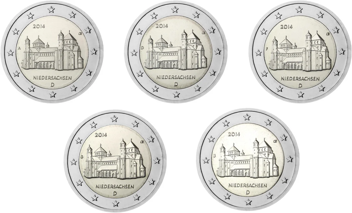 5 * 2 € Niedersachsen - Chiesa di San Michele 2014 5 zecche