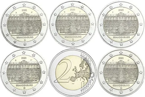 5 * 2 € Palazzo di Sanssouci 2020 5 zecche