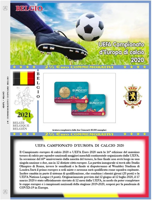 Aggiornamento Coin card Calcio Euro2020 Belgio 2021