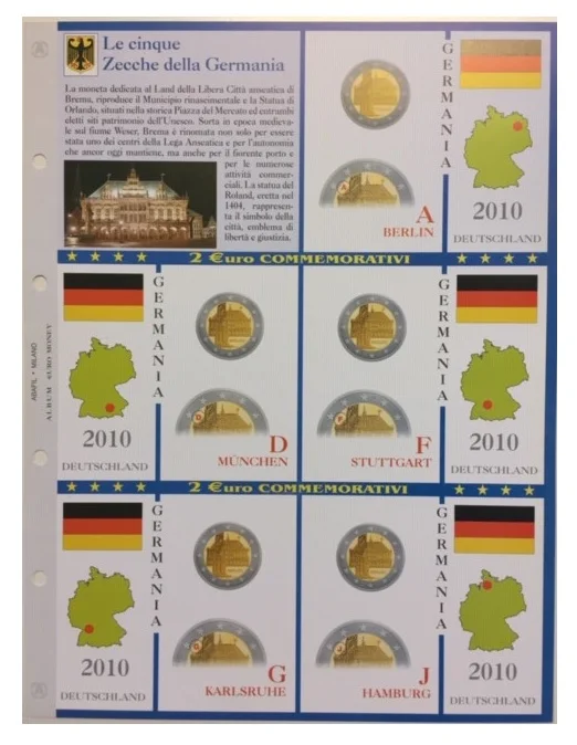 Aggiornamento EuroComm 2 € Brema 5 zecche Germania 2010