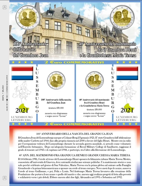 Aggiornamento EuroComm 2 € ologramma Lussemburgo 2021