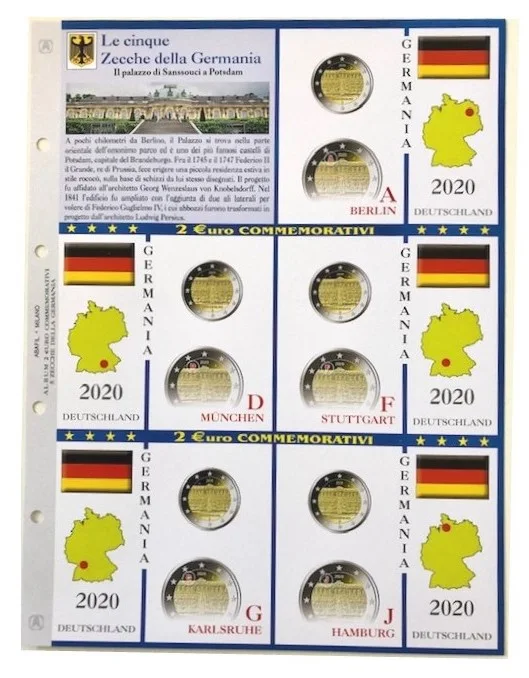 Aggiornamento EuroComm 2 € Sanssouci 5 zecche Germania 2020