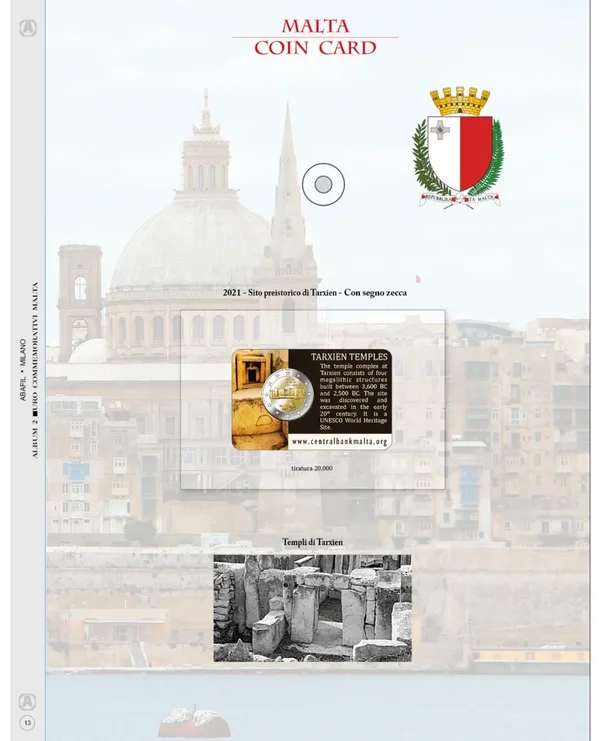 Aggiornamento EuroComm 2 € Tarxien 2021 in coincard
