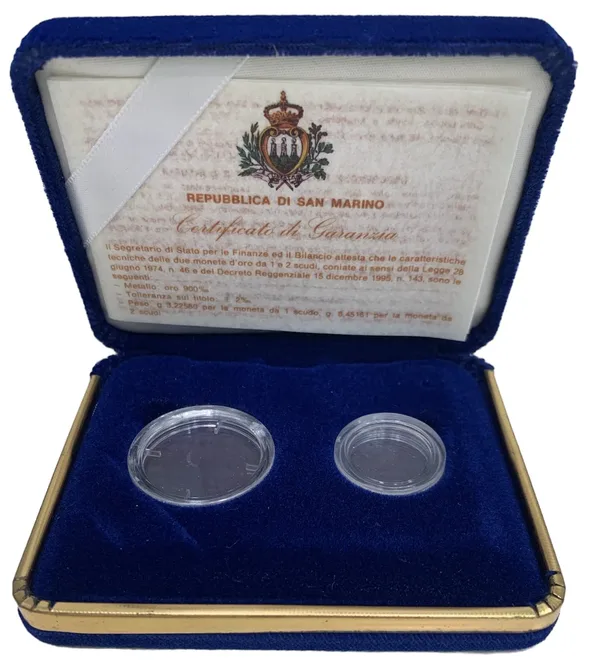 Dittico 1 e 2 Scudi 1996 - Confezione vuota e certificato