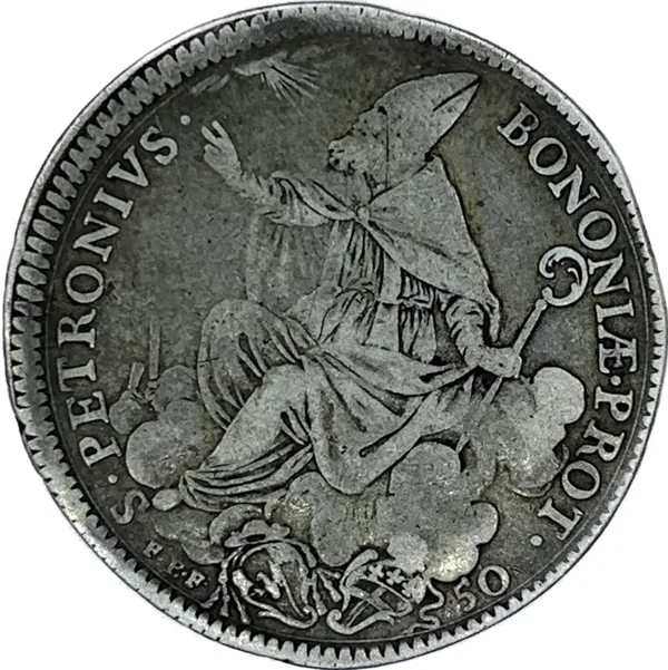 Mezzo scudo Pio VI 1778 Bologna